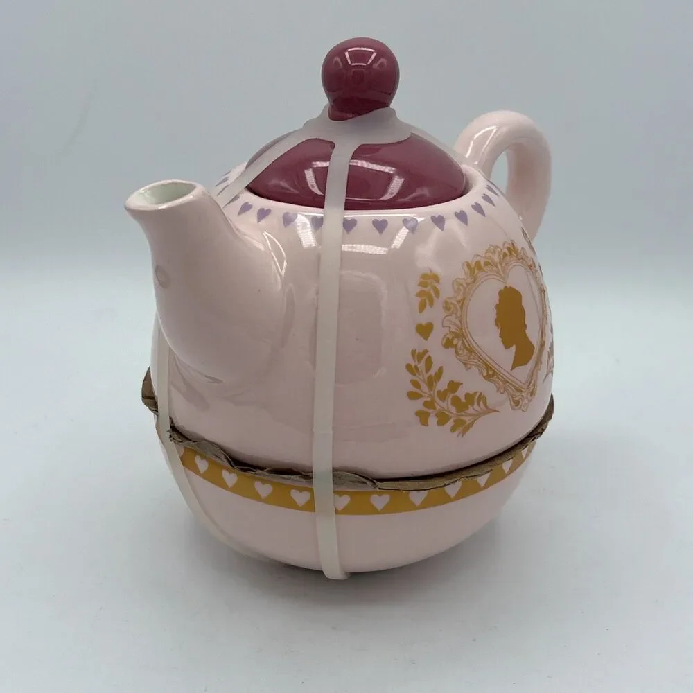 Netflix BRIDGERTON Regal Stacking Teacup & Teapot Gold Limited EUC - Never Used